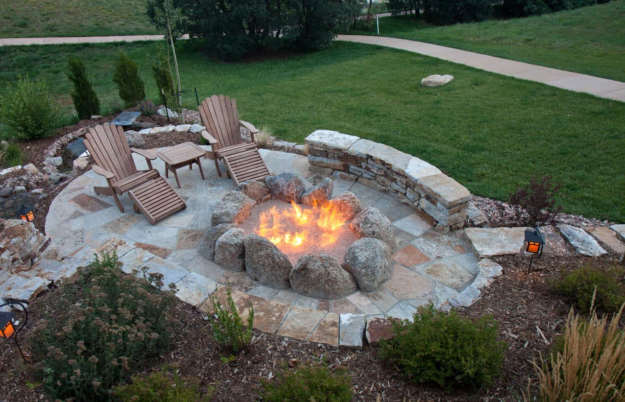 Firepit and seating area